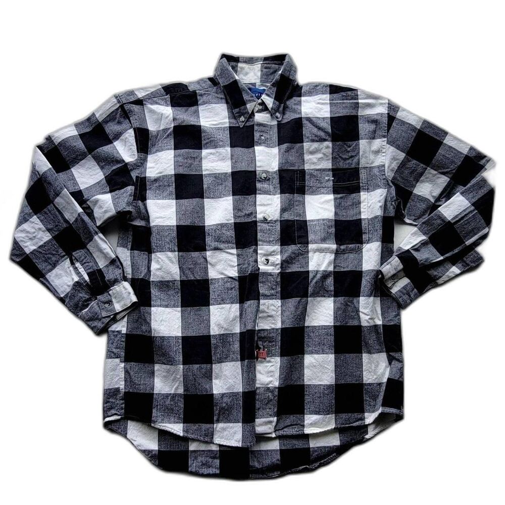Blueprint Men's Large Black and White Flannel